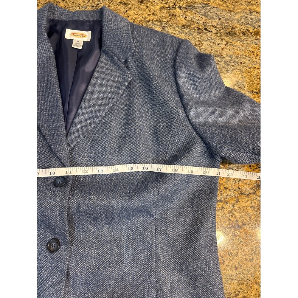 Talbots Womens Blue 100% Wool 3 Button Blazer and Pant Suit Set 14 Professional - Picture 5 of 15